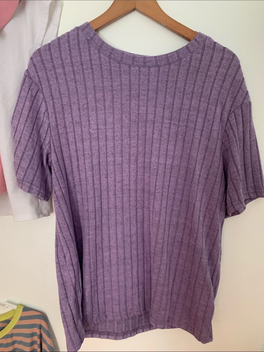 Ribbed Lavender Short-Sleeve Women's Tee
